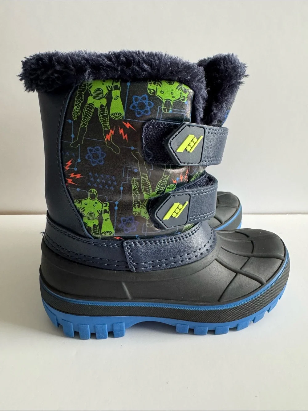 Kids Navy Blue Astronaut Winter Boots